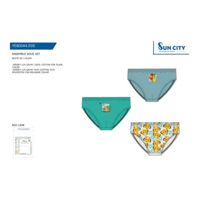 YE80044 CAJA 3 SLIP NIÑO REY LEON SUN CITY