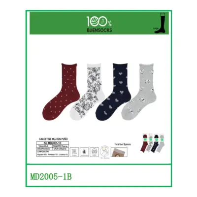 Md2005 Calcetin sin Puño Mujer 35-40 Buen Socks