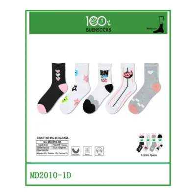 Md2010 Calcetin Media Caña Mujer 35-40 Buen Socks
