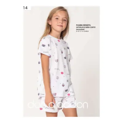Da24204c Pijama Niña Corto Don Algodón