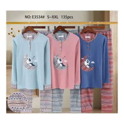 E3534 - Pijama Señora Algodon Felpa
