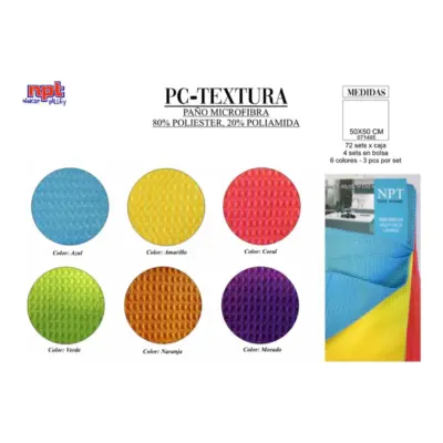 Paño Microfibra Textura Npt Pack-3