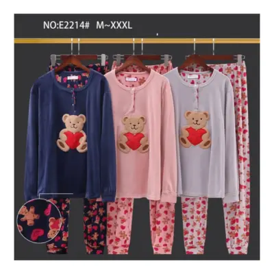 E2214 Pijama Señora Terciopelo