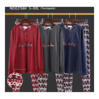 E2768 Pijama Mujer Terciopelo