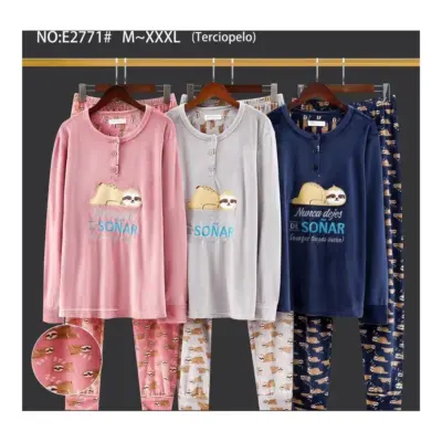 E2771 Pijama Mujer Terciopelo