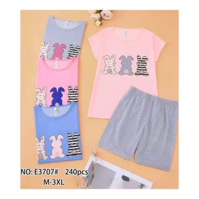 E3707 Pijama Manga Corta Mujer P.juanito