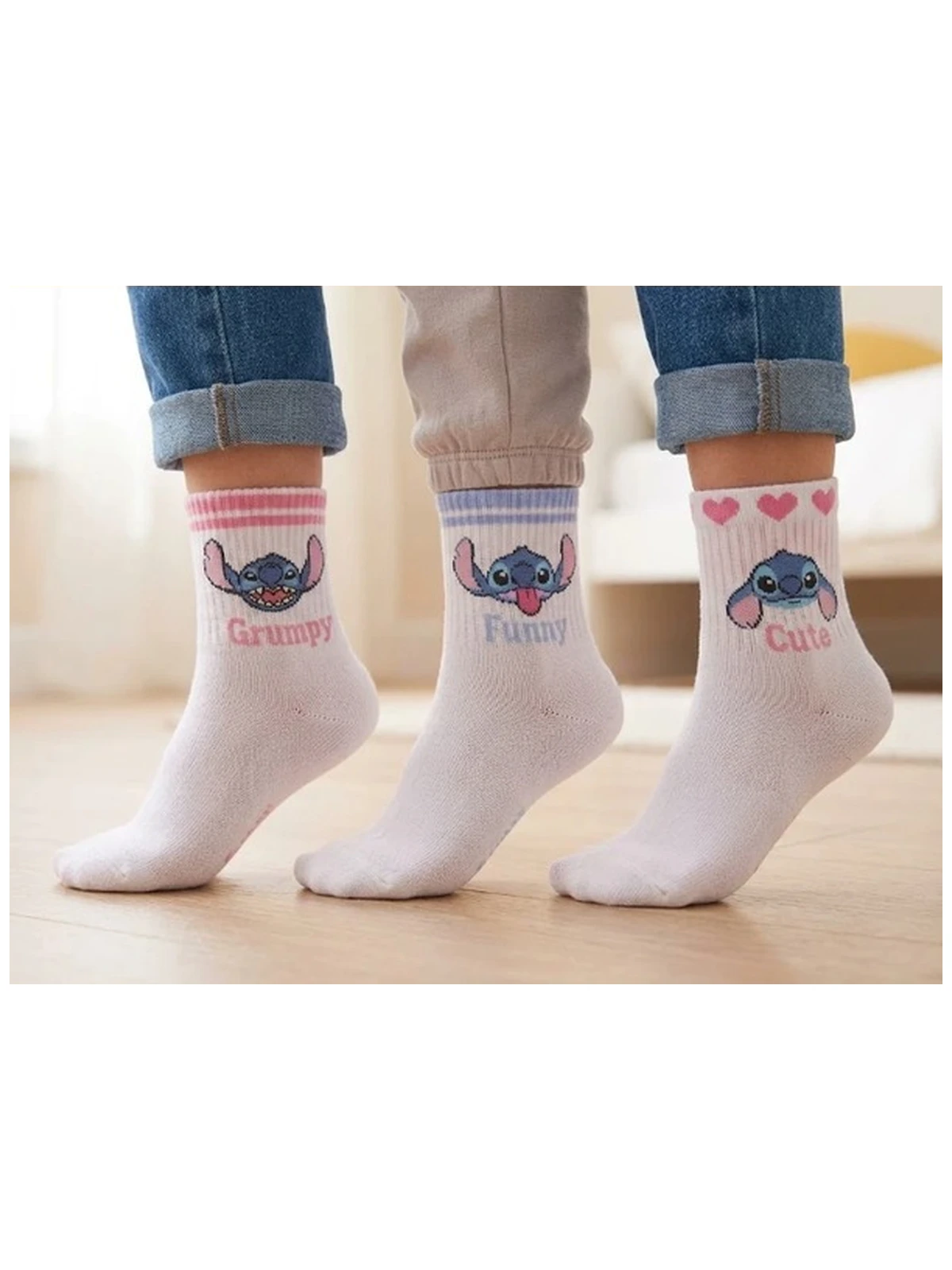 Zh06022 Pack 3 Calcetines Deporte Lilo & Stitch Surtido 1 Su