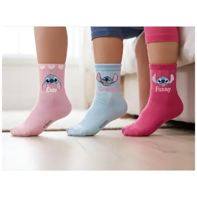 Zh06022 Pack 3 Calcetines Deporte Lilo & Stitch Surtido 2 Su
