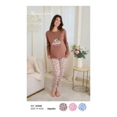 Q1095 Pijama Algodon Mujer