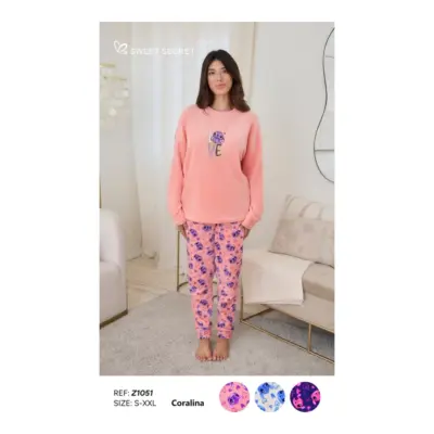 Z1051 Pijama Coralina Mujer