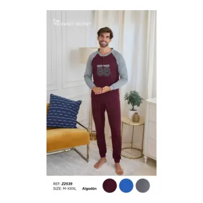 Z2539 Pijama Algodon Hombre