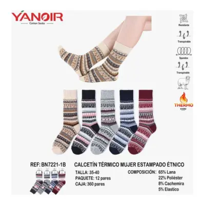 Bn7221 Calcetin Cashmere Yanoir