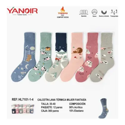Hl7101 Calcetin Rizo 35-40 Yanoir
